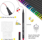Tebik 45 Pack Planner Colored Pens, 40 Colors Pens with 5 Stencils, Fineliners for Journal Planner Note Calendar Writing Coloring, Drawing, School Office Art Supplies