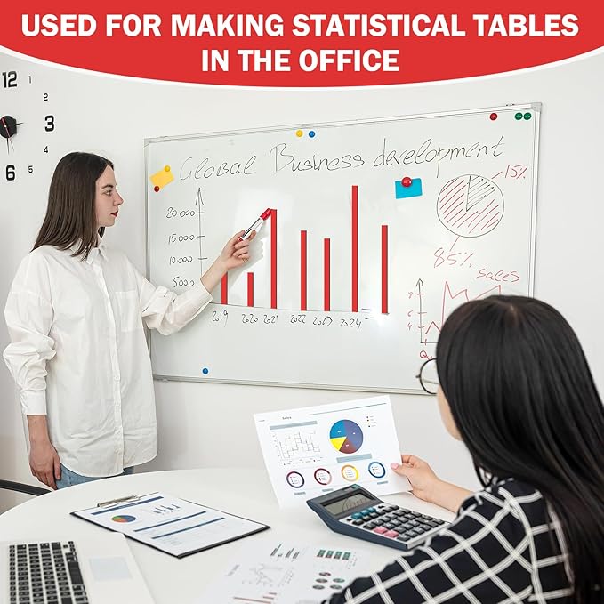 AmazingSpark Magnetic Tape Roll Thin Strips, 0.39 Inch x 66 Feet Magnetic Board Dividers Whiteboard Graphic Decorative Tape Marking Line for Classroom Office Art Accessories(Red)