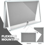 Geetery 36 x 24 Inch Enclosed Bulletin Board with Locking Door Fabric Cork Outdoor Bulletin Board Lockable Display Case, Tamperproof Aluminium Frame Noticeboard Wall-Mounted for School, Office (Gray)