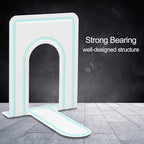 HappyHapi Book Ends, Non-Skid Metal Bookend for Shelves, Heavy Duty Book Ends, Office Book Stopper, 6 x 5 x 6 Inches, 6 Pieces / 3 Pairs (White)