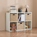 IRONMIX Metal 6 Cube Storage Organizer, White Short Bookshelf with Storage, Modern Cube Organizer with Shelves, 2-Tier Horizontal Bookshelf for Home Office, Library, Classroom (White, 1037)