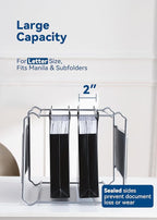 SortRax Plastic Extra Capacity Hanging File Folders, 2" Expanding Pocket, Heavy Duty for Filing Cabinet, Insertable 1/5-Cut Tabs, Letter Size - 12 Pack