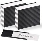 Realth C Channel Magnetic Label Holders 30 Pack 2" x 6" - Magnetic Strip for Shelving, Storage Bins, Classroom, Office, Library, Supermarket