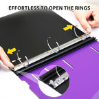 WOT I 1.5 Inch Telescoping 3 Ring Binder 6 Pack, Expandable Flexible Binder with Customizable Front Cover & Clear Catalog Pocket, Holds 370 Sheets, Assorted Colors, School Office Supplies