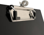 Saunders Free Standing Clipboard and Tablet Stand, Black Letter Size Paper Organizer with Steel Clip for Office, School & Work - Clip Board Paper Stand Holds Documents, Tablets & Phones - Made in USA