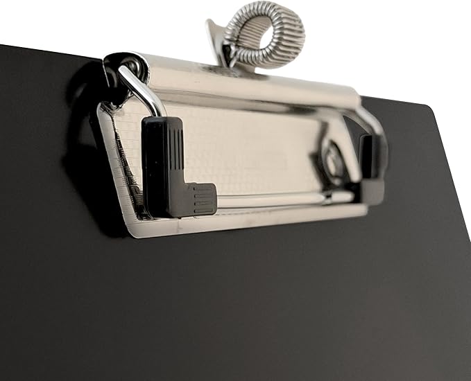 Saunders Free Standing Clipboard and Tablet Stand, Black Letter Size Paper Organizer with Steel Clip for Office, School & Work - Clip Board Paper Stand Holds Documents, Tablets & Phones - Made in USA