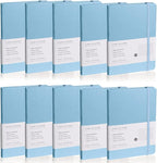 EMOMAS Lined Journal Notebook, 10Pack Hardcover Notebook for Men & Women – Journals for Writing, Work, School, Home & Daily Notes, 160 Pages – Medium A5, 5.7"x8", 100 gsm Thick Paper (Sky Blue)