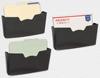 Simple Houseware Single Pocket Wall Mount for Hanging File Holder, 3 Packs, Black