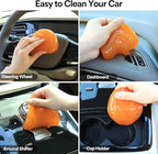 PULIDIKI Car Cleaning Gel for Car Cleaning Putty Car Putty Auto Detailing Tools Car Slime Cleaner Dust Cleaning Gel for Car Interior Cleaner Car Accessories Keyboard Cleaner Orange (4Pack)