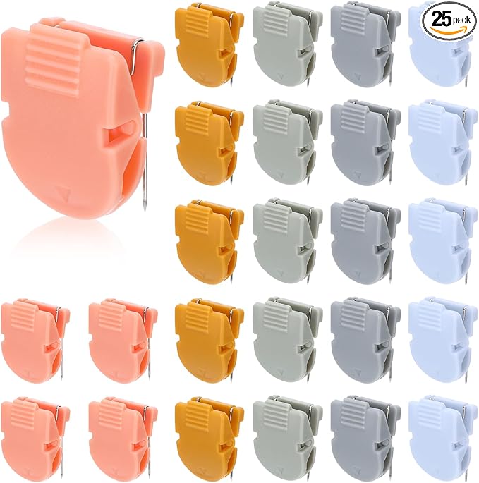 25 Pcs Maillard Color Cubicle Clips for Fabric Walls, Cubicle Hooks Cubical Office Accessories for Works, Cork Board Fabric Clips for Hanging Desk Organization Picture Note Memo Office Photos Wa