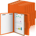 Skyygemm 12 Pcs Classification Folders Letter Size, 1 Divider Pressboard File Folder with Fasteners, Expanding File Organizer Bulk for School Teachers, Office Employee, Coworker, Staff (Orange)