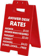Funny Office Gag Gifts for Coworker Answer Desk Rates Desk Sign for Women Men Coworker Boss
