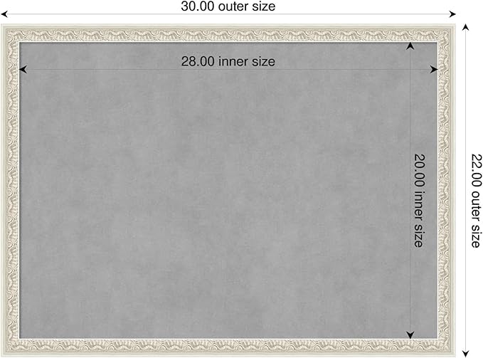 Amanti Art Silver Framed Magnetic Board 22x30 Medium Vision Board for use with Magnets, 100% Metal Sheet to Display Items as Office Decor or for Home Organization in mudroom, Kitchen or Kids Room