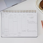 Merely Home Undated Weekly Schedule | Business Planner | 8.25” x 11.75” ADHD Organizer | Premium Multi-Layout Schedule | Black | Landscape Layout