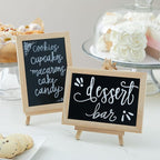 Juvale Wood-Framed Mini Chalkboard Signs - Double-Sided Chalk Board Stand - Versatile Tabletop Sign for Menus & Messages - Buffet Signage & Wedding Display Stand - Pack of 6, 6 x 4 in Writing Area