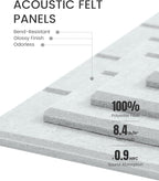 Fluxynara Felt Bulletin Board Tiles -28"x18" with 40 Adhesive Tabs, Cork Board Alternative for Office Decor, Push Pin Board Wall Organizer 6-Pack (Cold White)