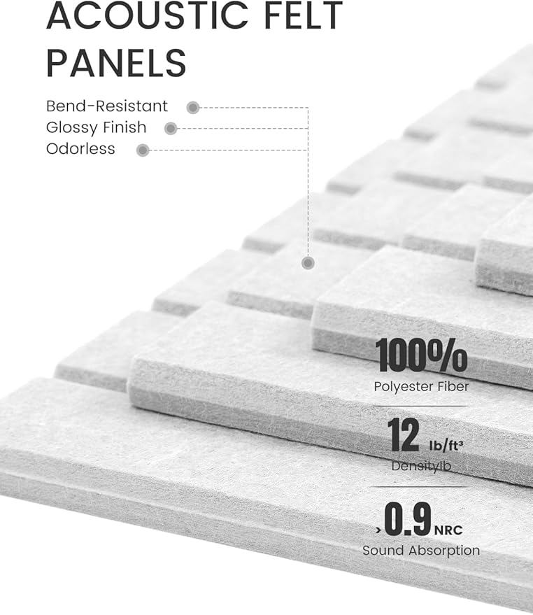 Fluxynara Large Felt Bulletin Board 48" x 36" Cork Board Alternative - 6 Pack with 40 Safe Removable Adhesive Tabs, Cork Boards for Walls for Home Office Classroom Pin Board-Light Gray