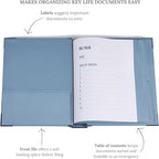 2025 Edition The Folio Document Organizer | Custom Dyed Cloth-Bound Expanding File for Important Papers, Passports, Birth Certificates & More | Ideal for Home Organization & Graduation Gift Purpose