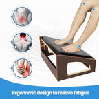 XINGMIAOWJ Ergonomic Foot Rest, 4 Adjustable Height Foot Stool,Footrest Under Desk， Soft Cushions, Foot Rest Office,Improving Posture, Promoting Blood Circulation（Espresso）