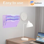 Kuntine.B Wall File Organizer Office Hanging Magazine Holder Wall File Organizer for Office Home (Purple, 3 Tier)