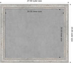 Amanti Art Silver Framed Magnetic Board 23x27 Medium Vision Board for use with Magnets, 100% Metal Sheet to Display Items as Office Decor or for Home Organization in mudroom, Kitchen or Kids Room