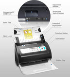 Plustek PSD300 Plus Document Scanner with ADF, Directly scan to Cloud, SharePoint, Office 365 and Built-in Barcode Recognition Function