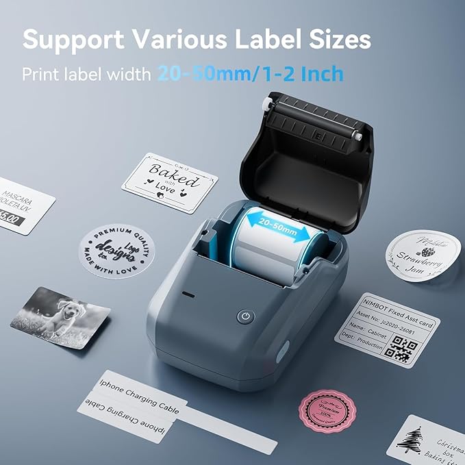 NIIMBOT B1 Label Maker with 3 Roll Tapes,2 Inch Portable Thermal Label Printer for Home Office School Small Business, Address, Clothing, Crafts, Retail,Support Smartphones & PC,Blue Dark