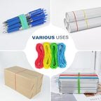 LotFancy Large Rubber Bands, 170 Pcs Size #117B 7×1/8” Heavy Duty Long Rubber Bands for Trash Can File Folders Office Supplies, Assorted Color