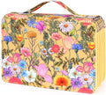 Vomgomfom Colored Pencil Case - Large Capacity 252 Slot Pencil Organizer with Zipper Closure, Twill Fabric Case for Watercolor Pens, Markers (Yellow Flower)