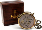 Be Strong and Courageous, Do Not Be Afraid Brass Engraved Compass with Stamped Wooden Case – Inspirational Birthday, Confirmation, and Baptism Gifts