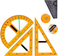 Magnetic Geometry Tool, Protractor, Triangle Rulers Easy Attachment Blackboard Measurement Kit, Teacher Board Protractor Multi-Purpose Kit Large Teaching Aids (Three-Piece Set)