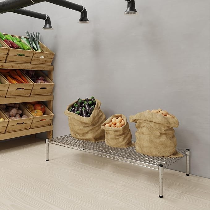 Regal Altair 21''W x 48''L x 8''H Chrome Plated Wire Dunnage Rack | Off The Floor Storage