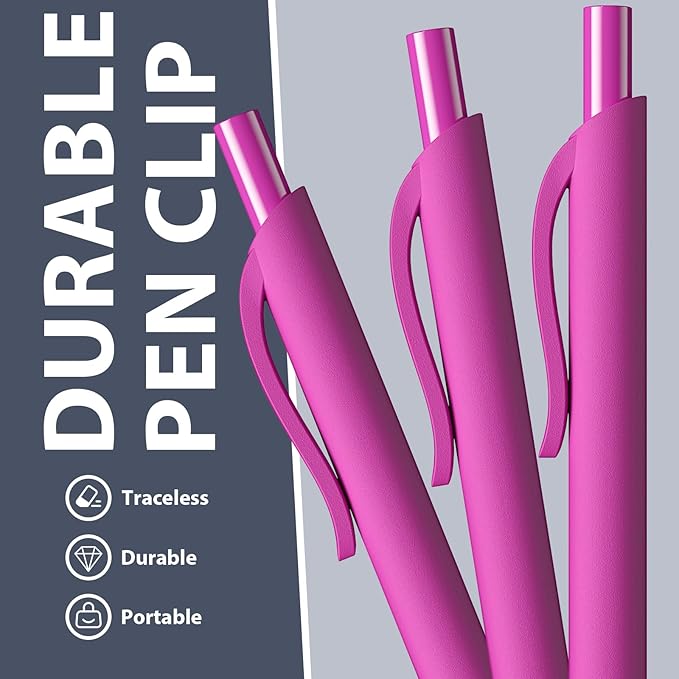 JIMMIDDA 52 Pcs Pens Bulk - 1.0MM Ballpoint Pens Pink Ink | Medium Point Smooth Writing, No Bleed Retractable Ball Point Pen for Office School (Pink - 52Pcs)