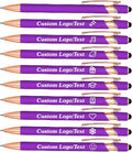 CRME Bulk Custom Personalized Pens with Business Logo Retractable Ballpoint Pen with Stylus tip Smooth Writing Black Ink for School Supplies Teacher Supplies Desk Accessories School Birthday,Purple