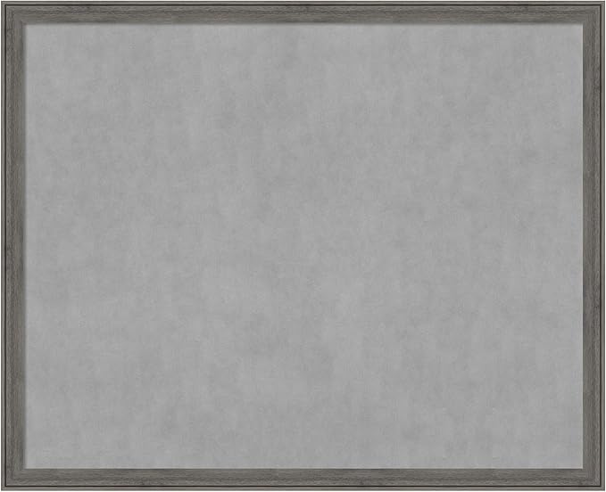 Amanti Art Grey Framed Magnetic Board 35x43 X-Large Vision Board for use with Magnets, 100% Metal Sheet to Display Items as Office Decor or for Home Organization in mudroom, Kitchen or Kids Room