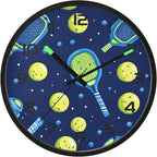 Vozoza Pickleball Game Sports 12 Inch Analog Wall Clocks Battery-Operated with Led Lights for Living Room Bedroom Kitchen Office Decor, Battery Not Included