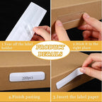 Jeyiour 200 Pcs Label Holders Adhesive Nameplate Pockets Storage Bin Labels Index Card Holder Shelf Plastic Peel Stick for Classroom Supermarket Bookshelf Library Student Box Drawer (3 x 0.6 Inch)