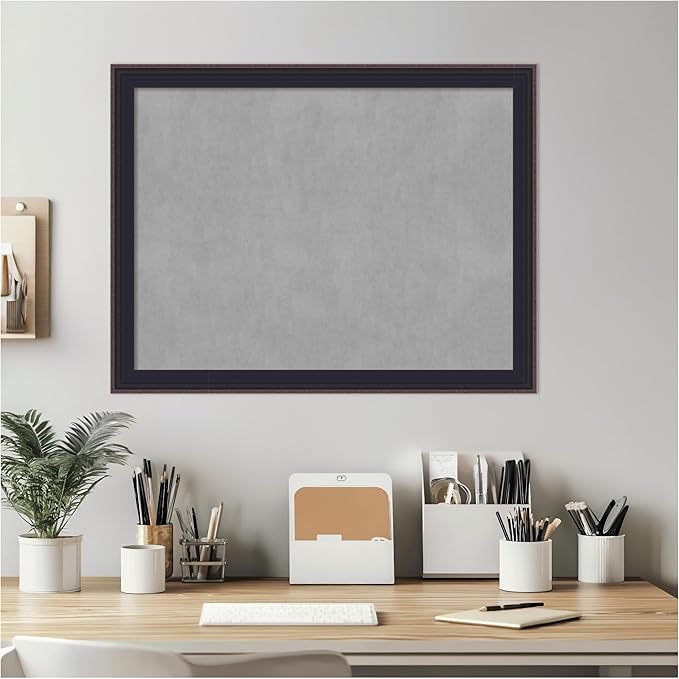Amanti Art Black Framed Magnetic Board 21x27 Medium Vision Board for use with Magnets, 100% Metal Sheet to Display Items as Office Decor or for Home Organization in mudroom, Kitchen or Kids Room