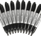 INTUNO Jumo Permanent Markers, 60 Count Black, Chisel tip, Oil-Based Permanent Markers, Waterproof and Fade-Resistant, for Paper, Wood, Metal, Glass and More