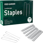 FEED GARDEN 4 Inch 200 Pack Hot-dip Galvanized Landscape Staples 11 Gauge Anti-Rust Garden Stakes Landscaping Fabric SOD Pins Yard Stakes for Weed Barrier Fabric