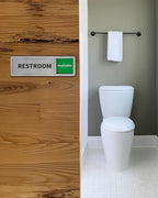 Restroom Sliding Door Signs Do Not Disturb, In Use/Available Slider Sign for Business Home Office Wellness Vacant Occupied Privacy Slide Door Sign，Brushed Silver