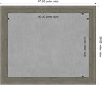 Amanti Art Grey Framed Magnetic Board 39x47 X-Large Vision Board for use with Magnets, 100% Metal Sheet to Display Items as Office Decor or for Home Organization in mudroom, Kitchen or Kids Room
