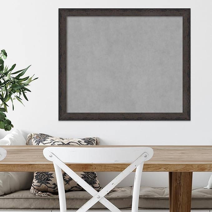 Amanti Art Black Framed Magnetic Board 23x27 Medium Vision Board for use with Magnets, 100% Metal Sheet to Display Items as Office Decor or for Home Organization in mudroom, Kitchen or Kids Room