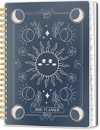 2026 Planner 8.5 x 11, Large Weekly Monthly Planners with Tabs, A4 Spiral Bound Daily Calendar 2026 Planner, 12 Month Agenda from Jan. to Dec., Flexible Cover Appointment Book(Smill Sun)