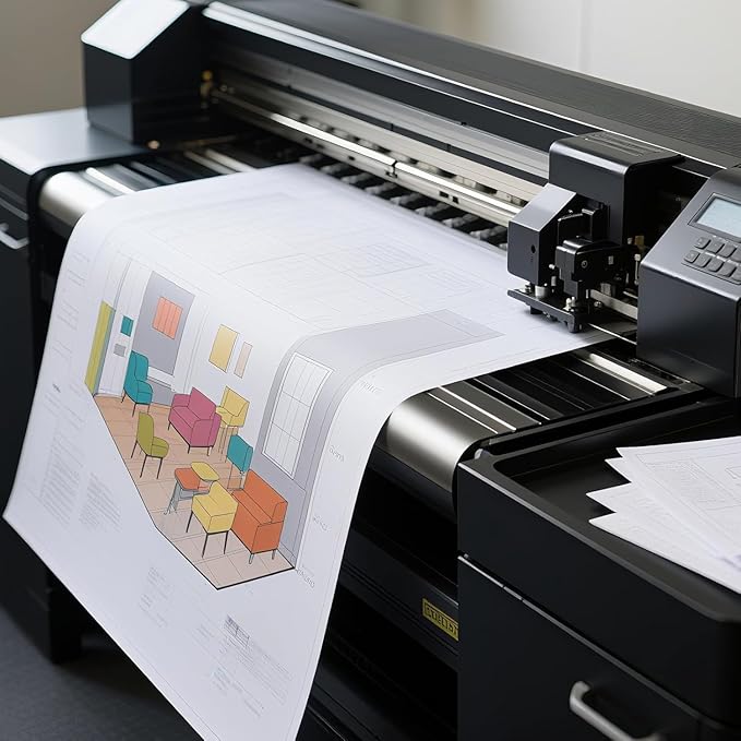 FungLam Wide Format Paper, 24 in x 150 ft Plotter Paper, 4 Rolls CAD Bond Rolls with 2 in Core, 20 LB Bond Papers Rolls, Idea for CAD Drawings, Engineering Plans, GIS Maps & Architectural Designs