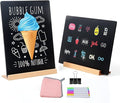 2 Pack 8.6x11.7 in Chalkboard Signs Small Chalk Board Signs with Stand for Tabletop Decor Double Sided Mini Chalkboard for Restaurant Food Menu, Kids Message Board, Wedding Party