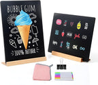 2 Pack 8.6x11.7 in Chalkboard Signs Small Chalk Board Signs with Stand for Tabletop Decor Double Sided Mini Chalkboard for Restaurant Food Menu, Kids Message Board, Wedding Party