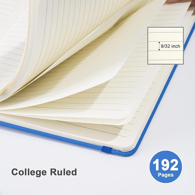ViVin Lined Journal Notebooks for Work, 192 Pages, Medium 5.5 x 8.3 inch, College Ruled, A5 Hardcover Journaling Notebooks for Writing, 8 Pack Bulk,Multi Colored Series