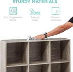 Best Choice Products 9-Cube Storage Organizer, 11in Shelf Opening, Bookcase, Display Shelf, Customizable w/ 3 Removable Back Panels - Greige