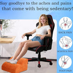 OpyTikar Foot Rest for Under Desk at Work.Multifunctional 3-Tier Foot Stool,with Washable Footrest.for Under Desk,Office Chair Gaming Chair & Sofa,Leg Elevation Pillow,Supports Posture (Orange)